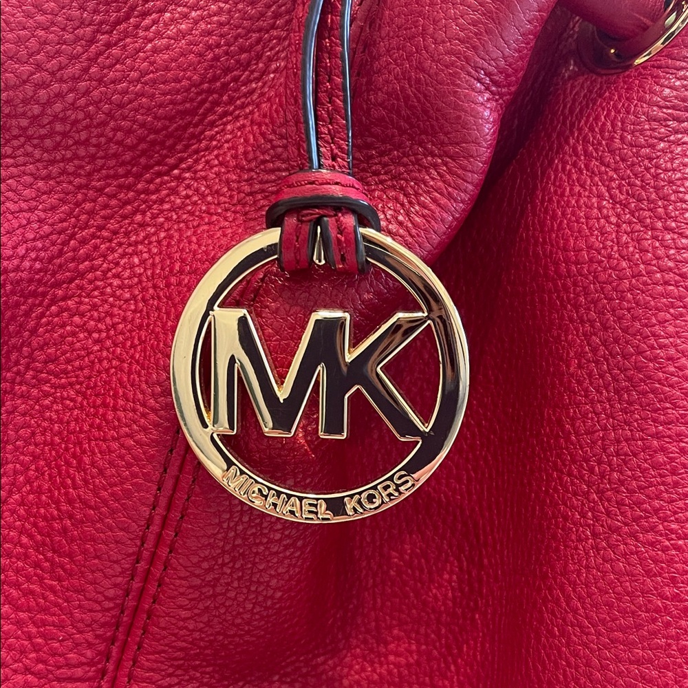 Michael Kors Red Leather Shoulder Bag - Picture 2 of 8